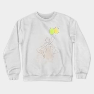 father and child line drawing Crewneck Sweatshirt